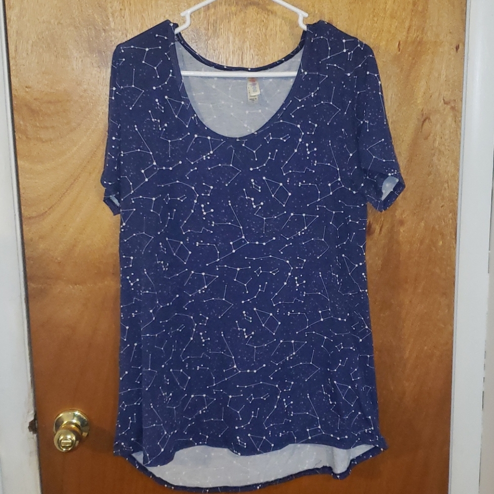 Lularoe Constellation Classic T Blue Size L